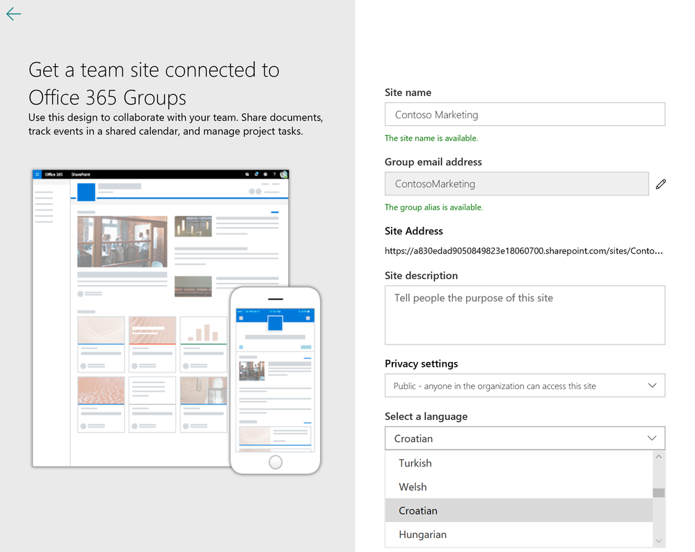 Screenshot from a conference that shows the new language options e.g. Welsh
